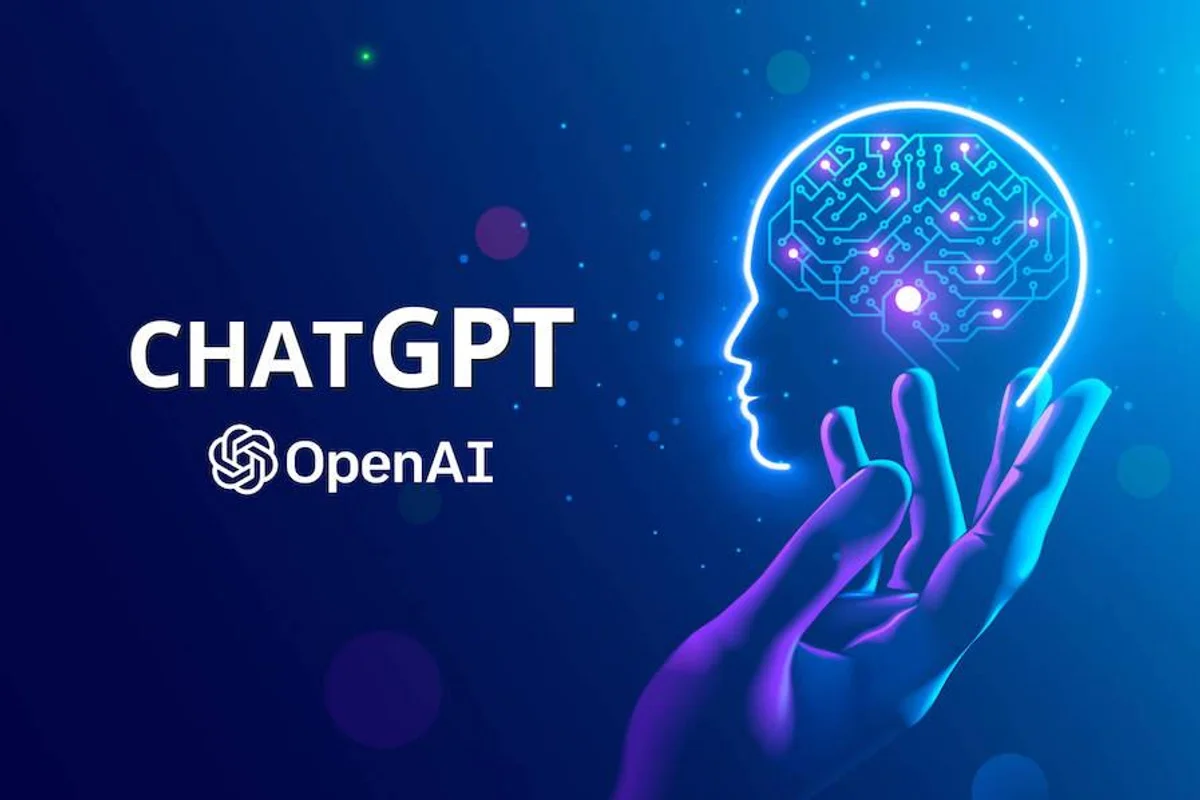 64148ed756708f9b82464c96 image of hand holding an ai face looking at the words chatgpt openai